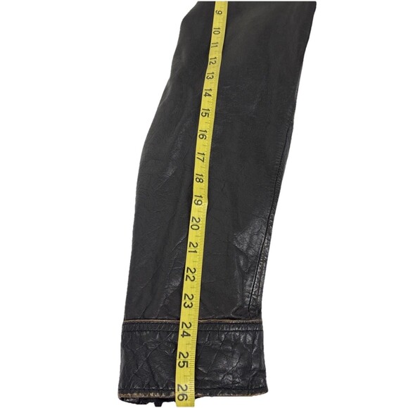 Black Rivet Cafe Racer Motorcycle Leather Jacket Mens XL Brown Distressed Finish - Picture 12 of 12